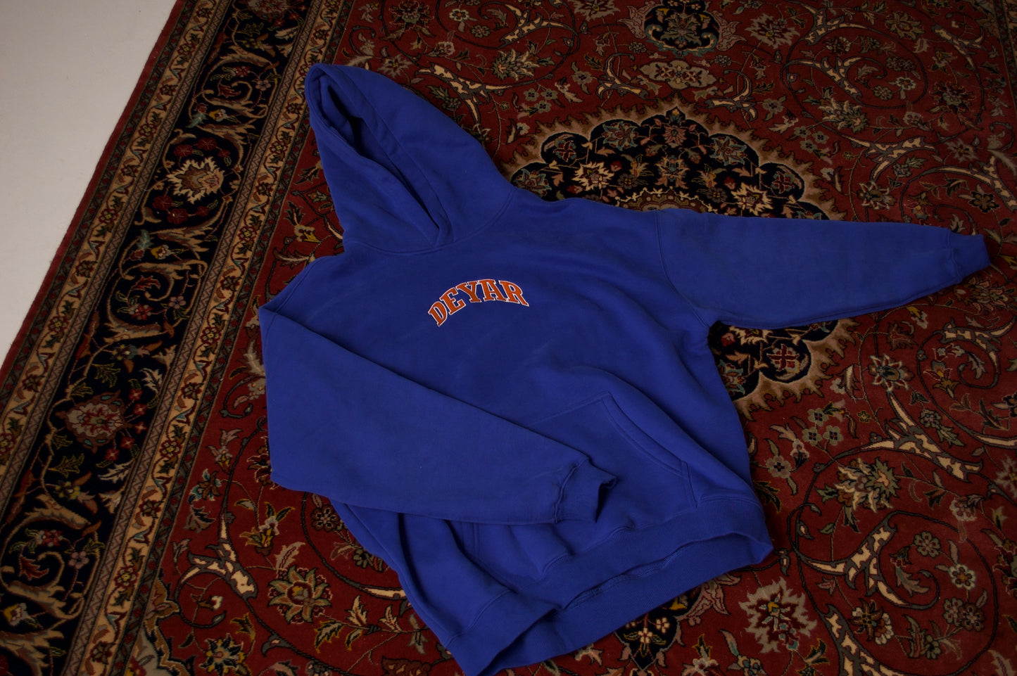'SHIR KHORSHID' HEAVYWEIGHT HOODIE IN BLUE