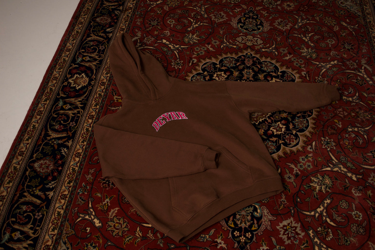 'SHIR KHORSHID' HEAVYWEIGHT HOODIE IN BROWN