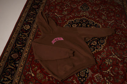 'SHIR KHORSHID' HEAVYWEIGHT HOODIE IN BROWN