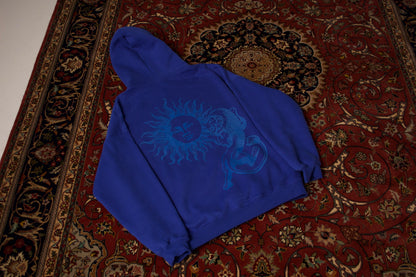 'SHIR KHORSHID' HEAVYWEIGHT HOODIE IN BLUE
