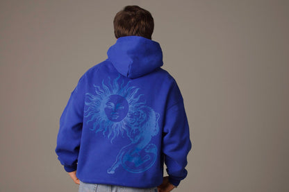 'SHIR KHORSHID' HEAVYWEIGHT HOODIE IN BLUE