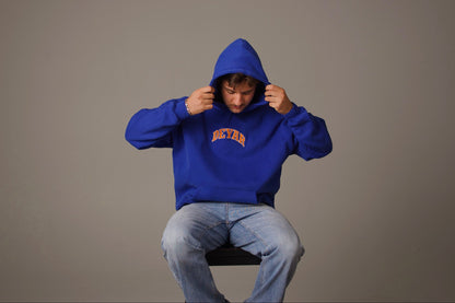 'SHIR KHORSHID' HEAVYWEIGHT HOODIE IN BLUE