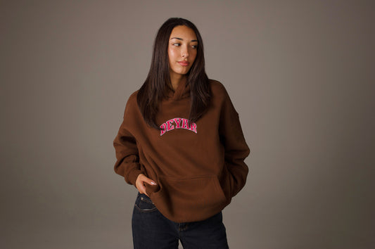 'SHIR KHORSHID' HEAVYWEIGHT HOODIE IN BROWN
