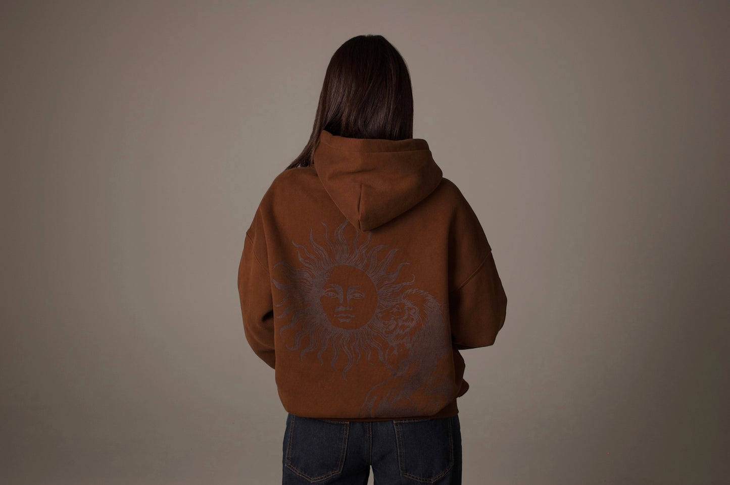 'SHIR KHORSHID' HEAVYWEIGHT HOODIE IN BROWN